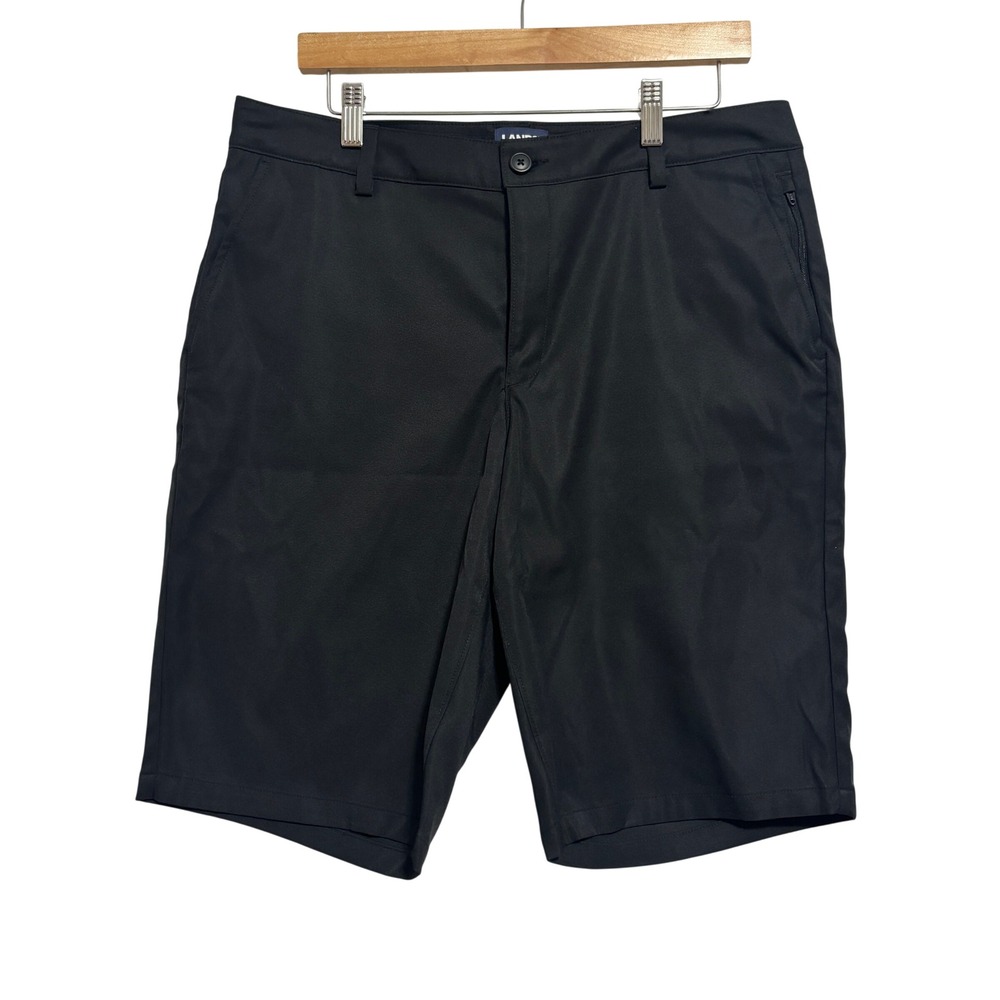 Lands' End Active Chino Shortsâ Black Stretch OEKO-TEX Technical Golf Travel 12